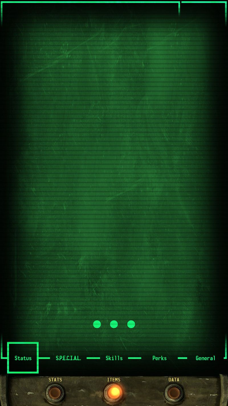 Interfaccia Pip-Boy Fallout verde, 800x1422 Verticale, Telefono