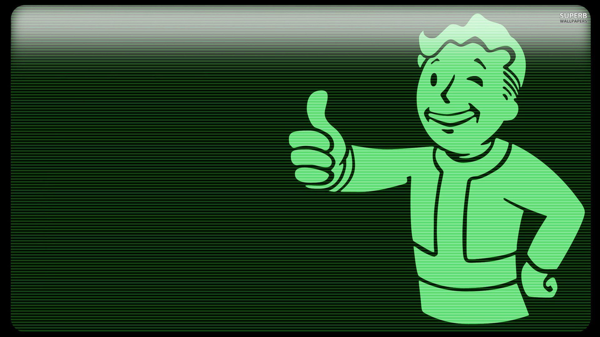 Vault Boy Fallout verde, 1920x1080 Full HD, PC