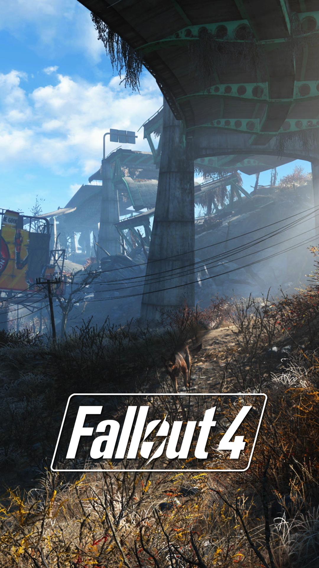 Fallout 4 autostrada distrutta, 1080x1920 Verticale, Mobile
