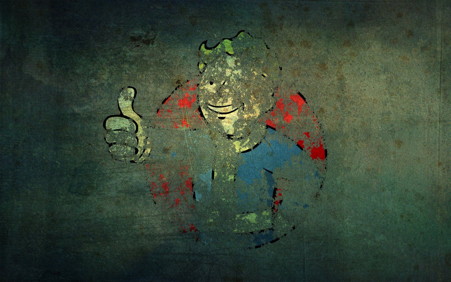 Vault Boy Fallout logo sbiadito, 1440x900 720p, Laptop