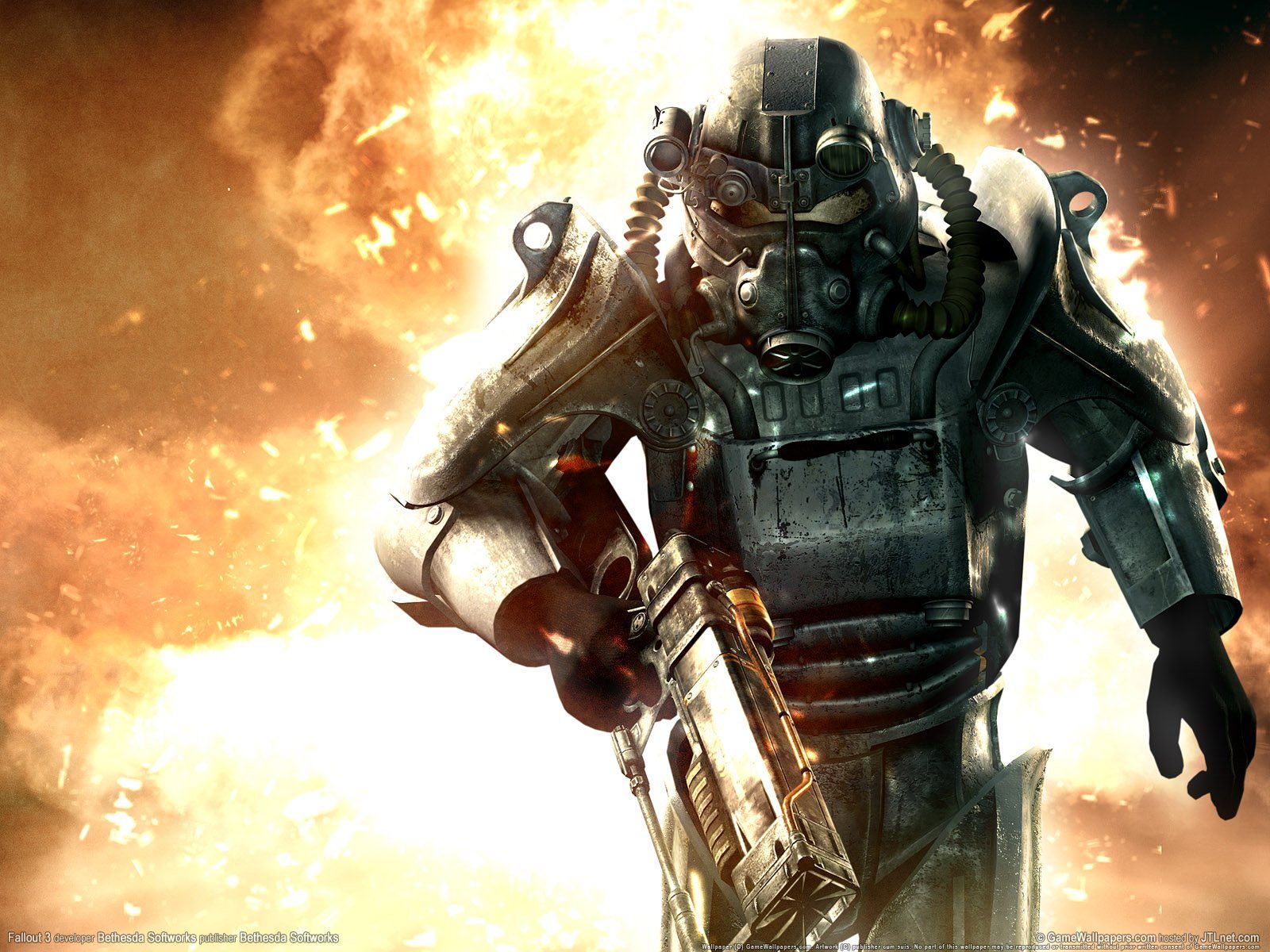 Power Armor Fallout con esplosione, 1600x1200 HD, Laptop