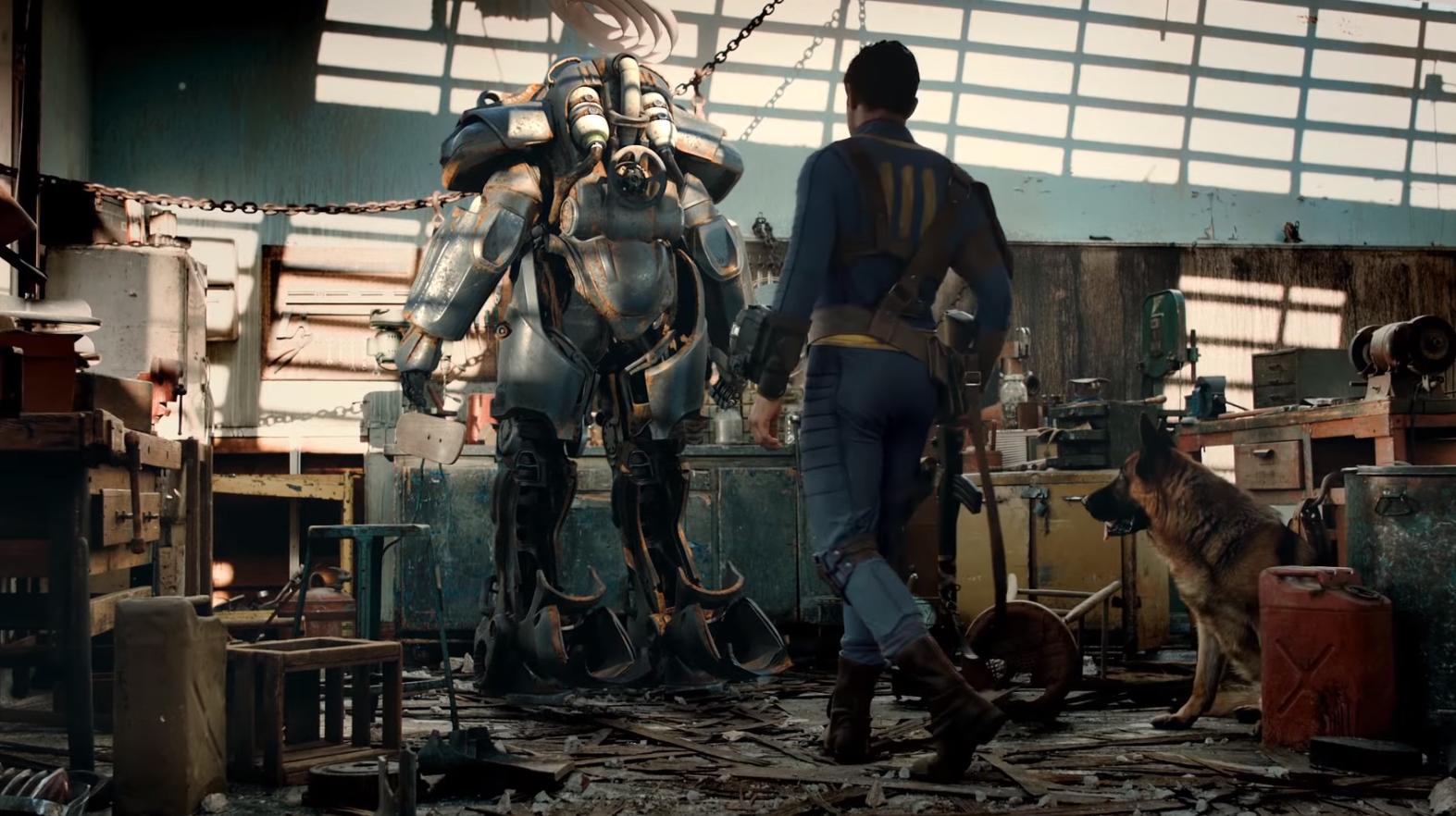 Power Armor Fallout 4 officina, 1573x882 HD, PC Desktop