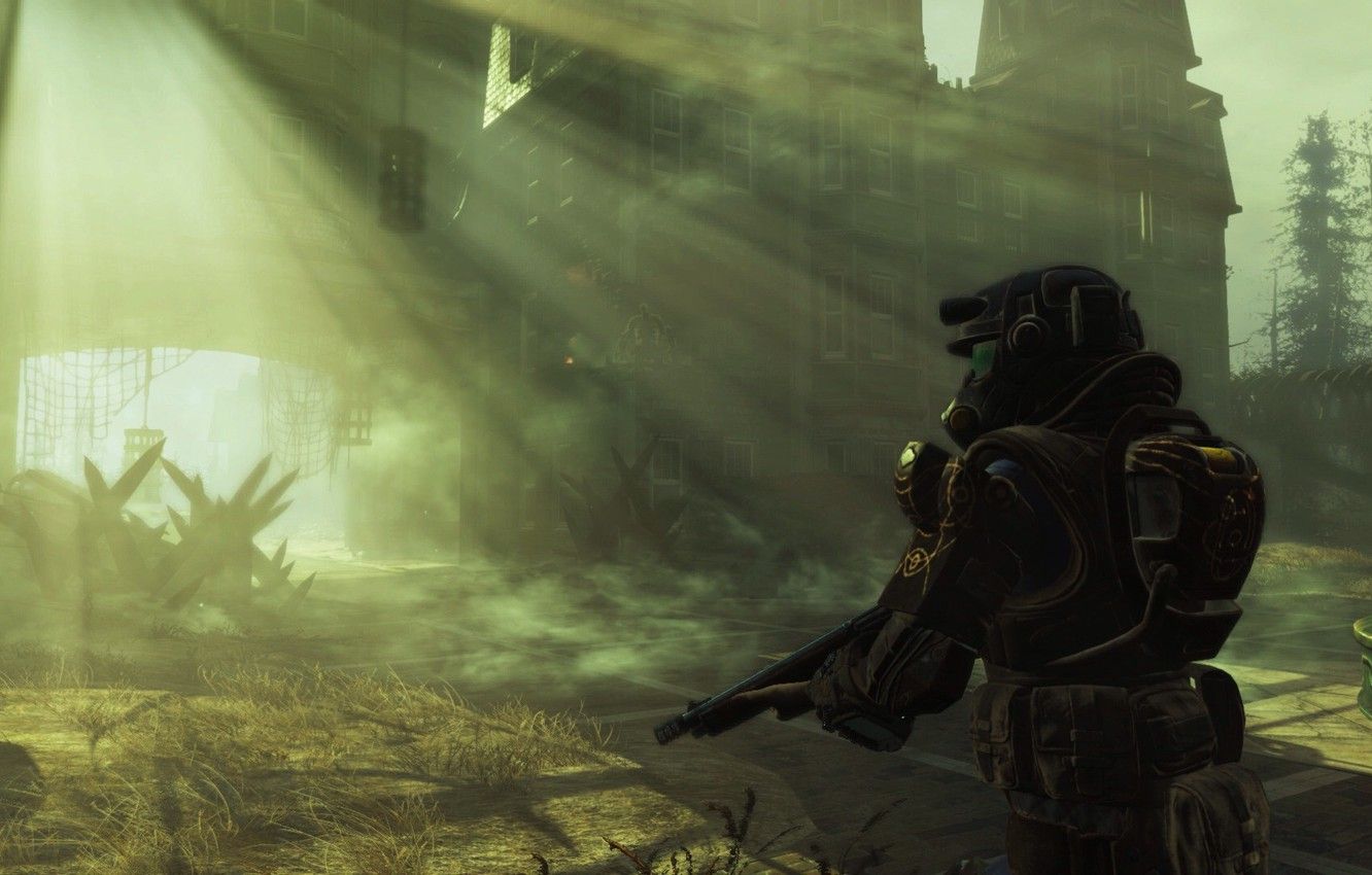 Power Armor Fallout 4 rovine, 1332x850 HD, Desktop