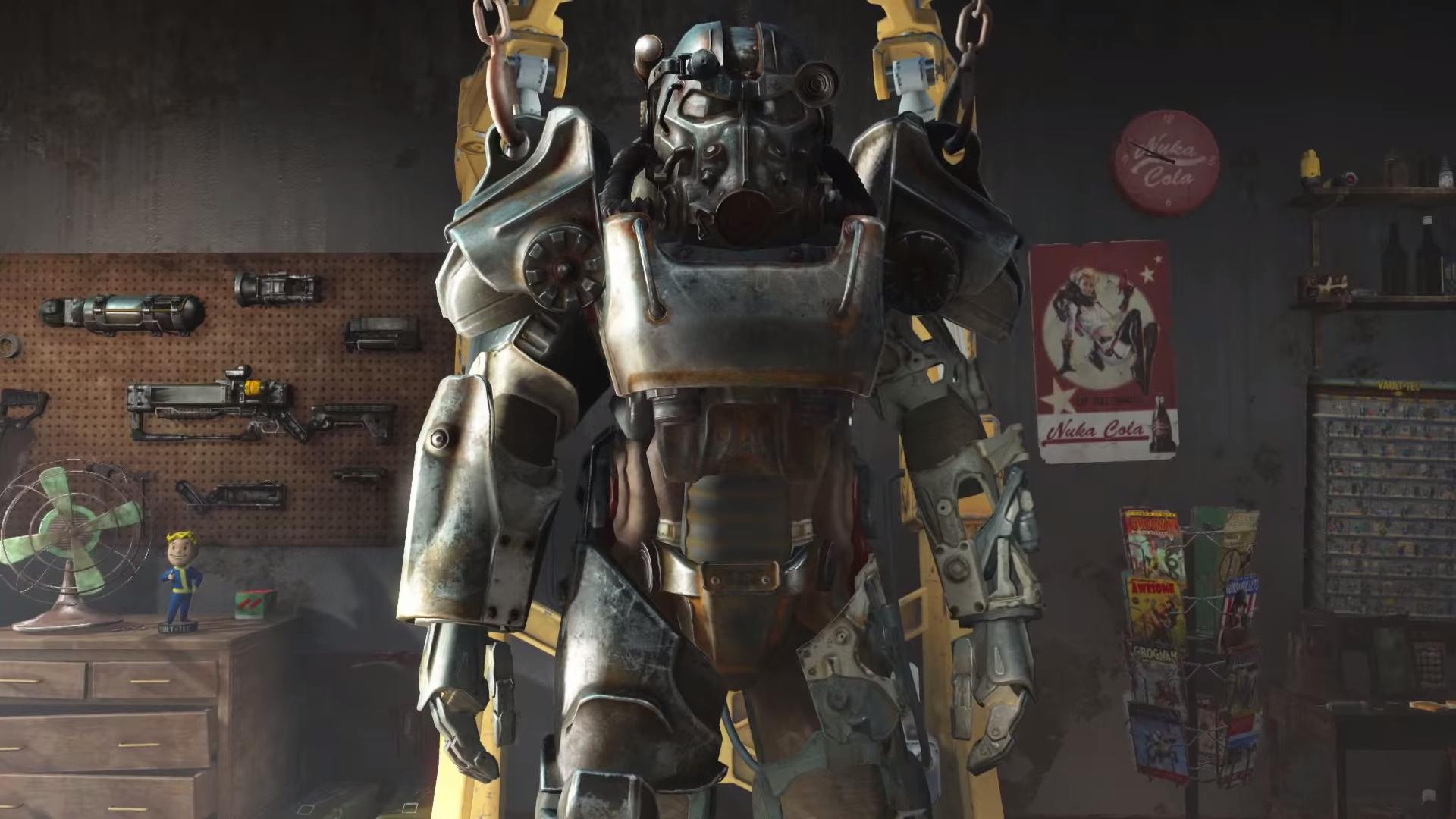 Power Armor Fallout in officina, RPG, 1920x1080 1080p, Desktop