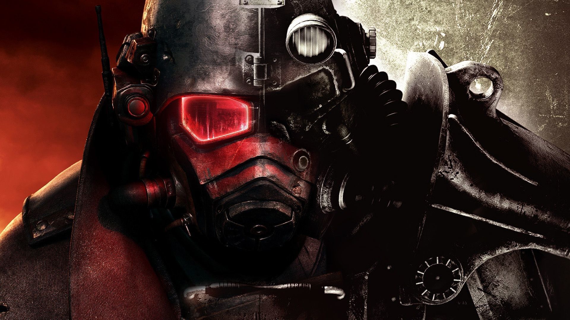 Power armor Fallout, casco rosso, RPG, 1920x1080 Full HD 1080p, Desktop