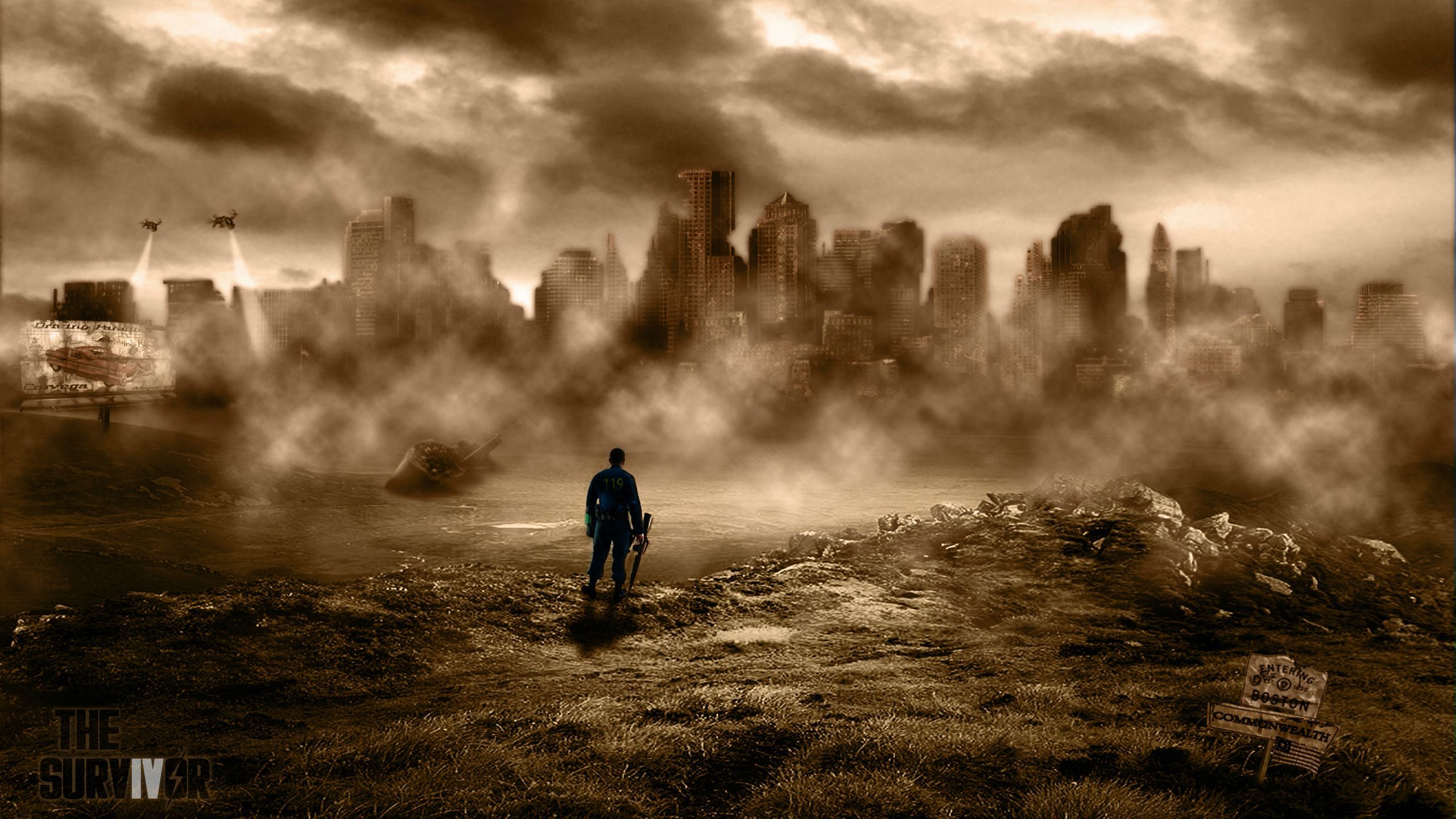 Sopravvissuto città distrutta Fallout, 2560x1440 1440p, Desktop