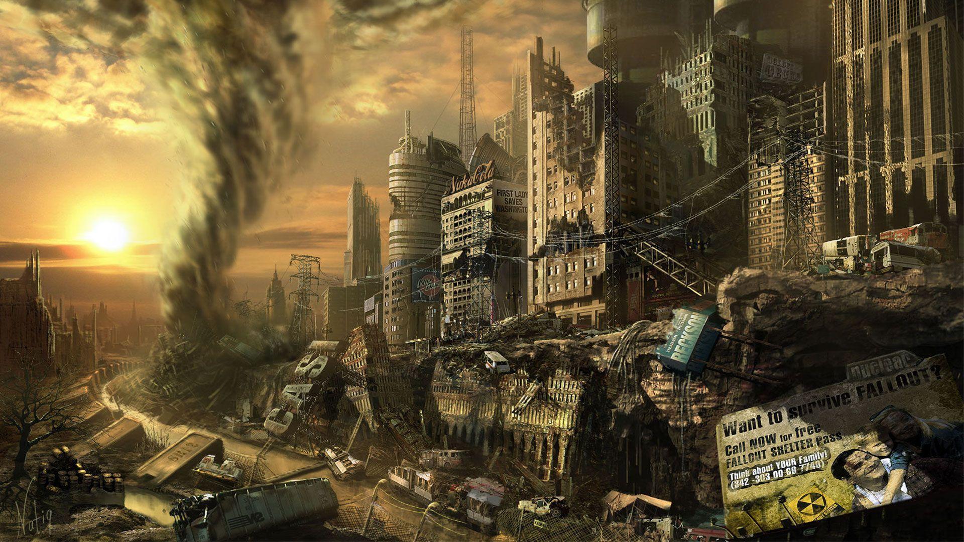 Fallout città post-apocalittica distrutta, 1920x1080 Full HD, Desktop