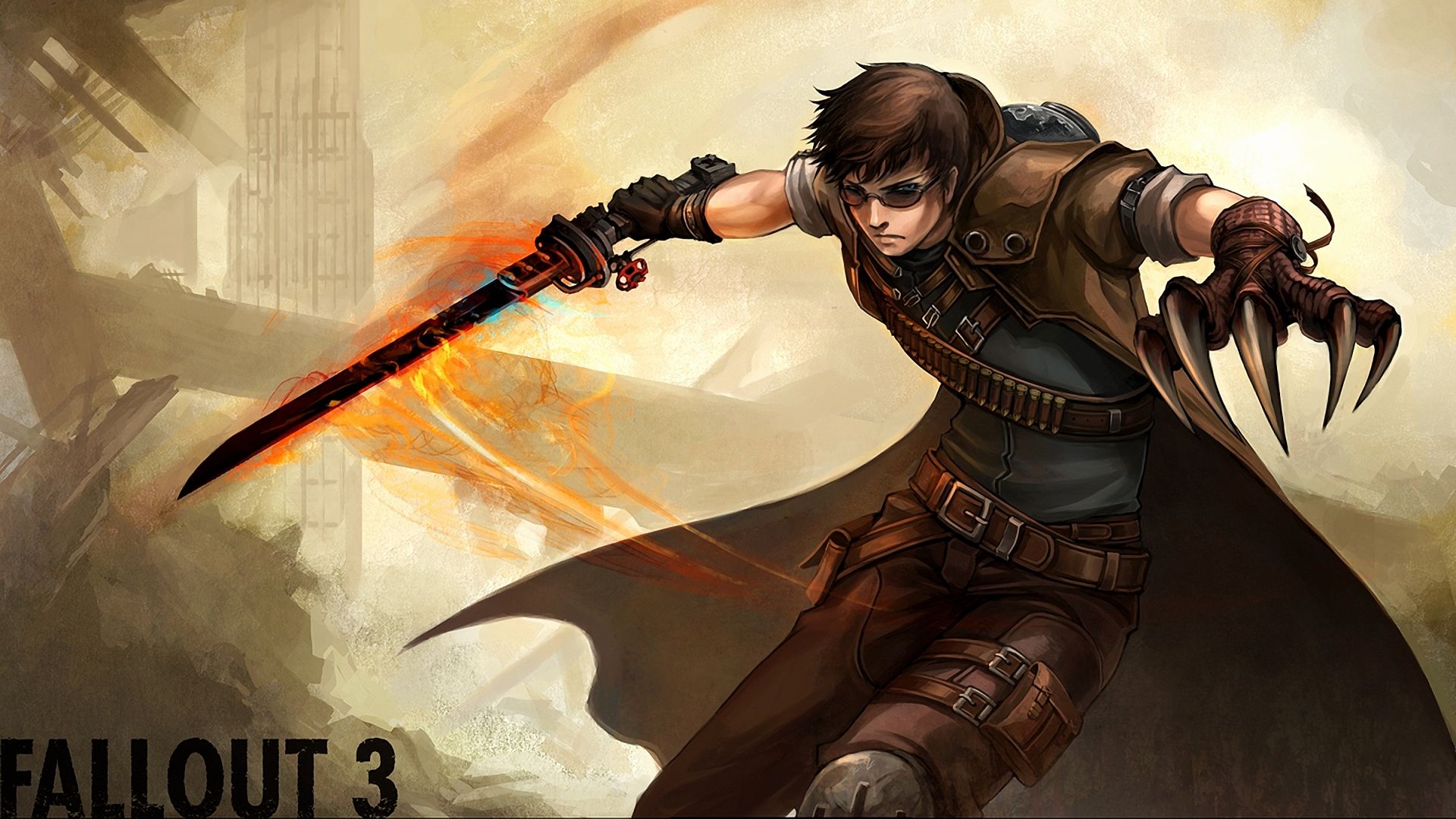 Fallout 3 personaggio con spada, 1920x1080 Full HD 1080p, Desktop