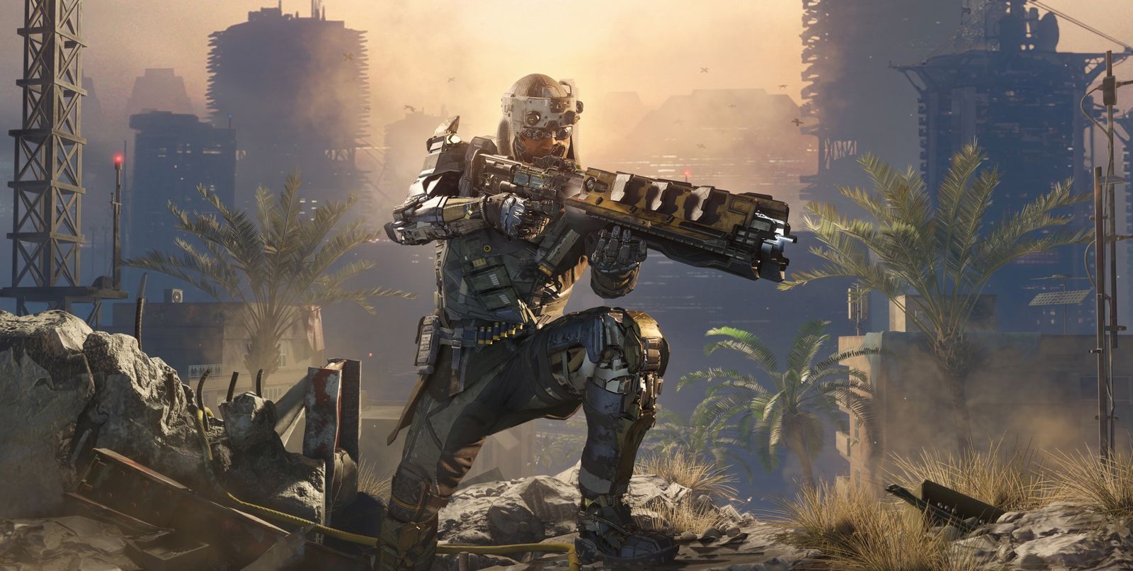 Soldato con arma futuristica, 1600x806 900p, PC Desktop