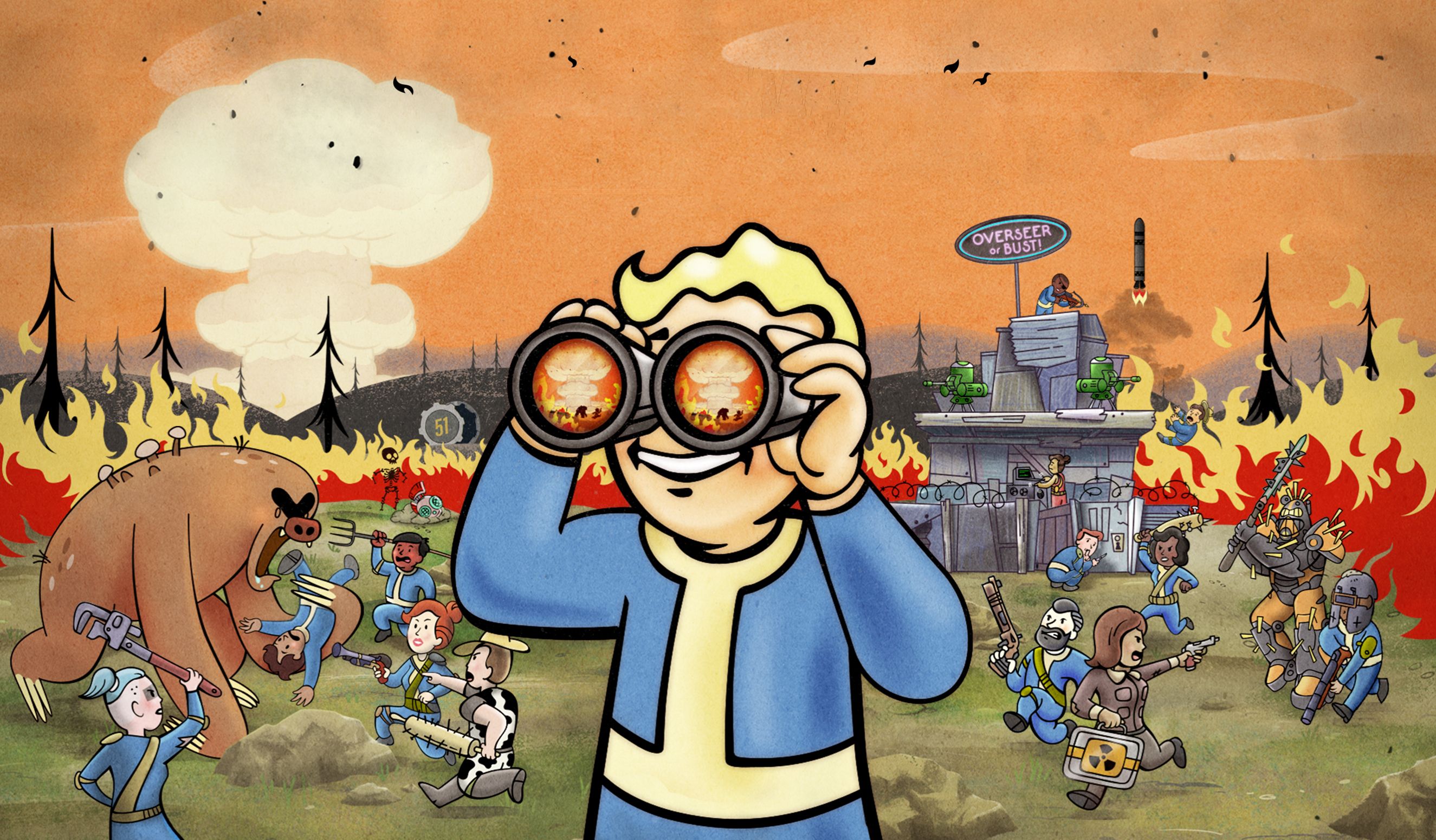 Fallout 76 Vault Boy binocolo, 2650x1550 1440p, Desktop