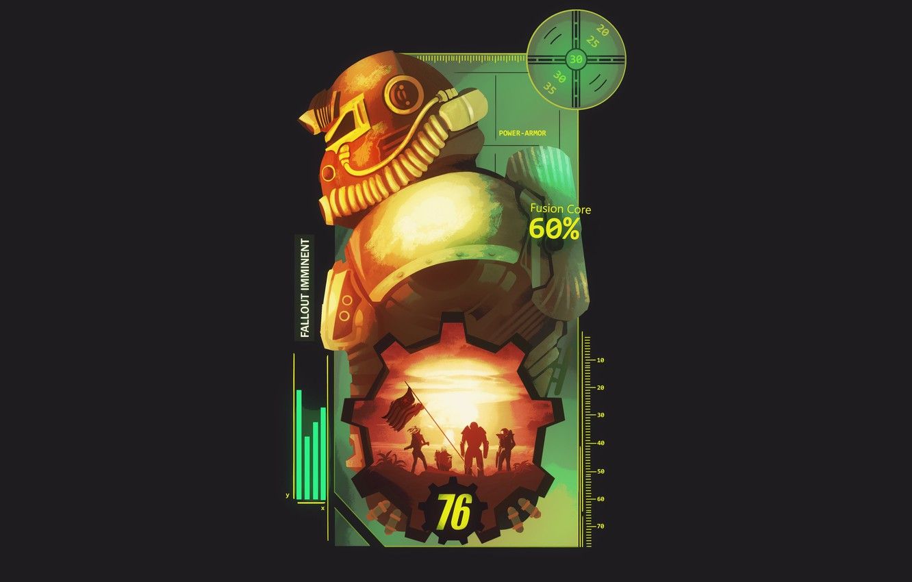 Casco Fallout 76 verde, 1332x850 HD, Desktop