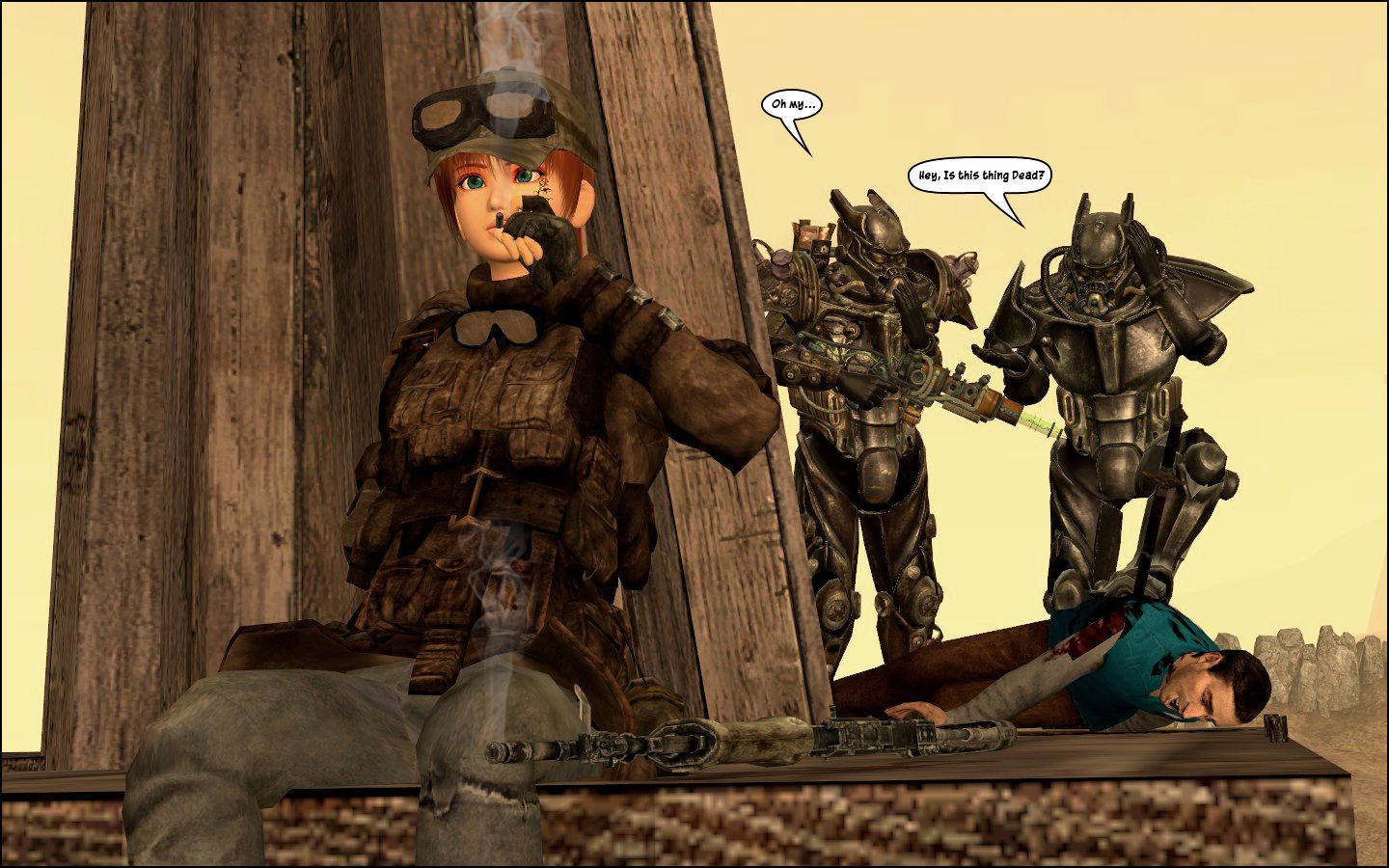 Personaggi Fallout con armatura potenziata, 1440x900 720p, PC