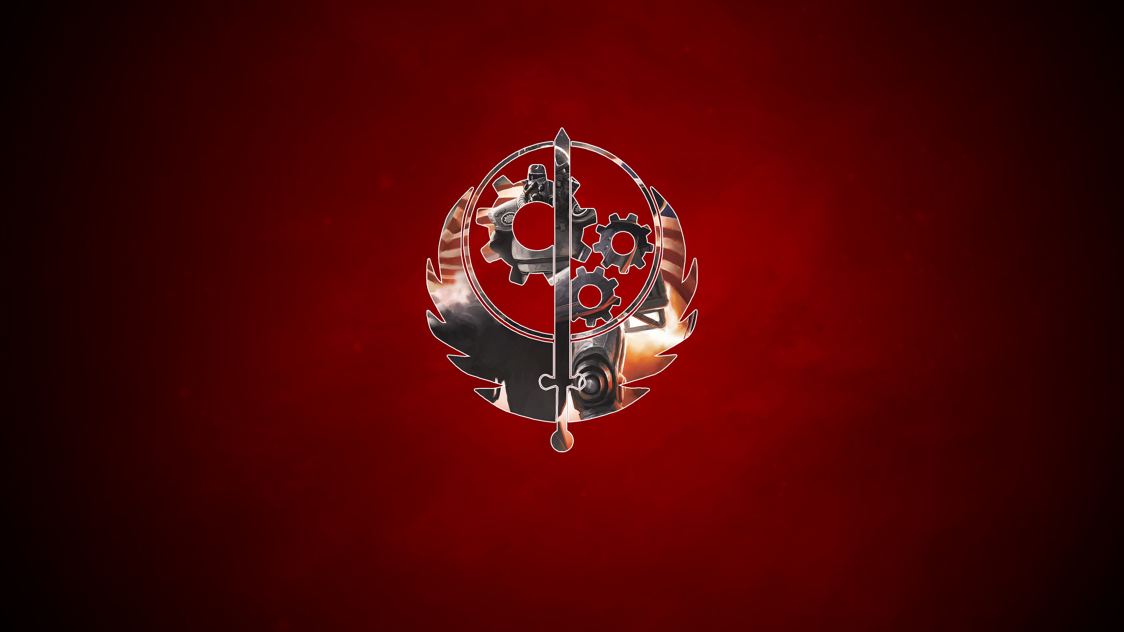 Logo Confraternita d'Acciaio Fallout, 3840x2160 4K, Desktop 4K
