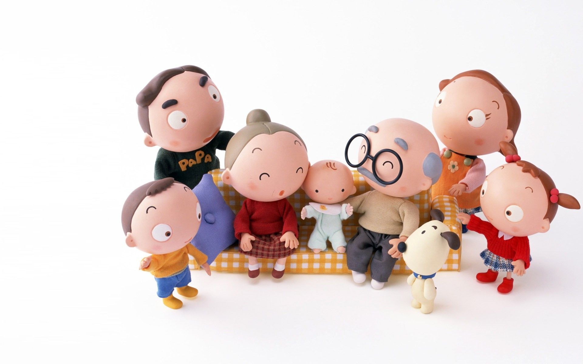 Famiglia di figurine cartoon, 1920x1200 WUXGA, Desktop