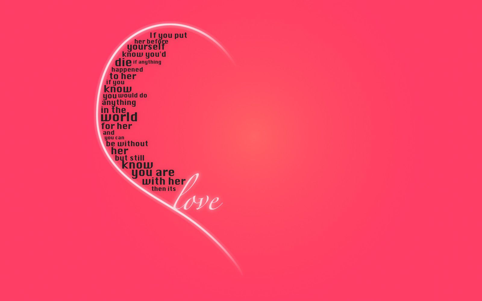 Cuore con testo d'amore rosa, 1600x1000 900p, Laptop