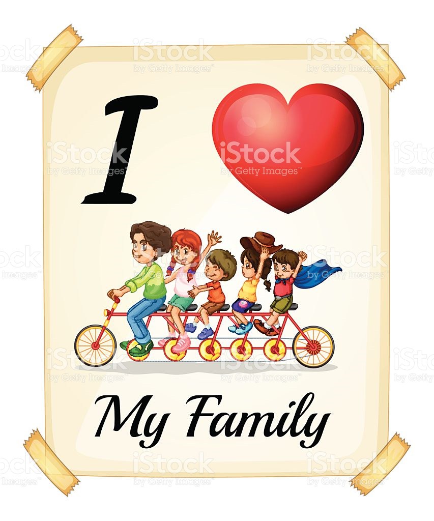 I Love My Family bicicletta, 853x1024 Verticale, Mobile
