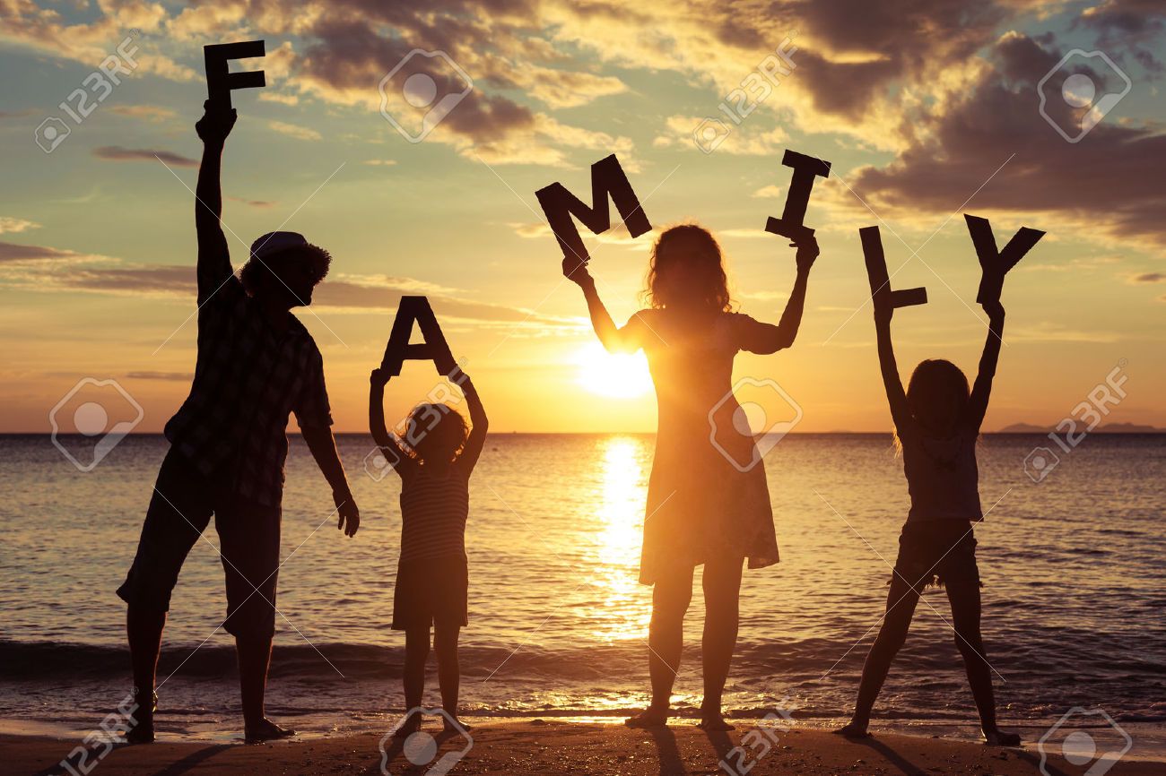 Famiglia silhouette tramonto spiaggia, 1300x866 720p, PC
