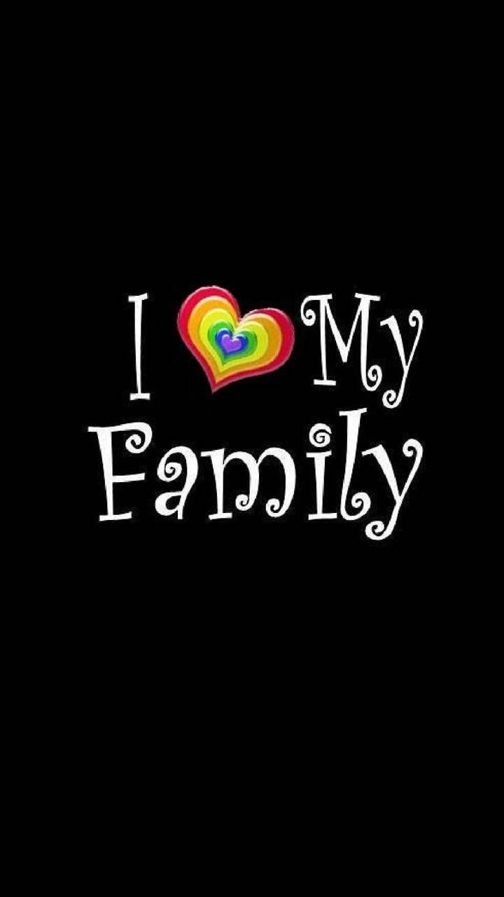 I Love My Family scritta cuore, 720x1280 Full HD Verticale, Smartphone