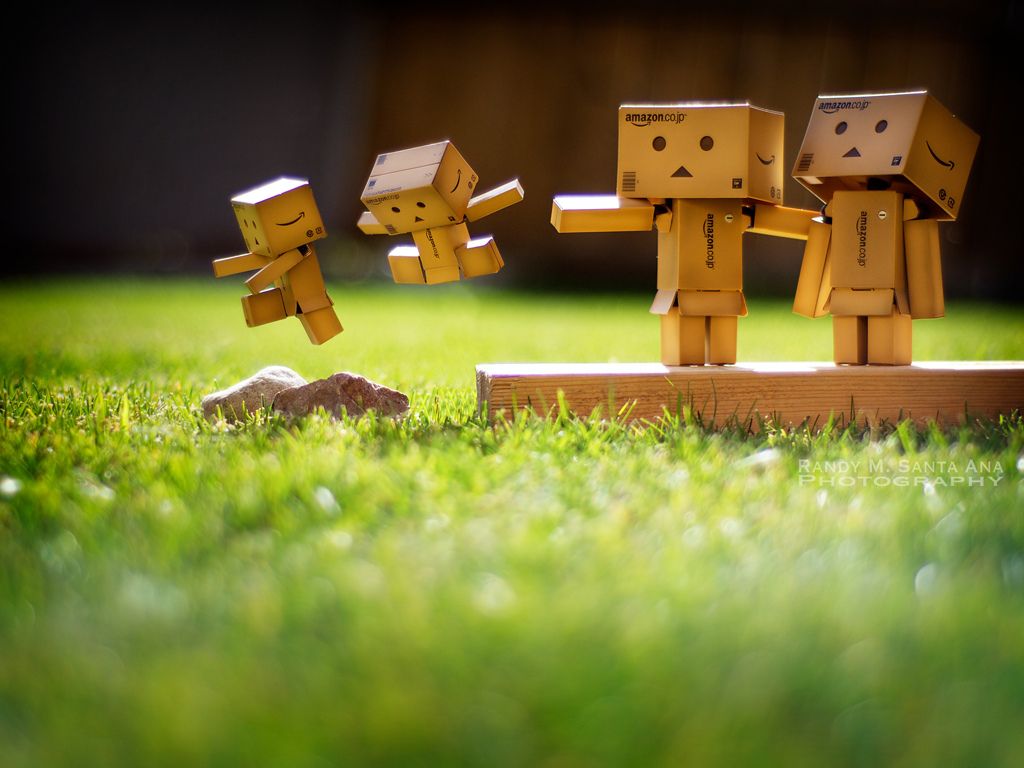 Famiglia Danbo sul prato, 1024x768 HD, Desktop