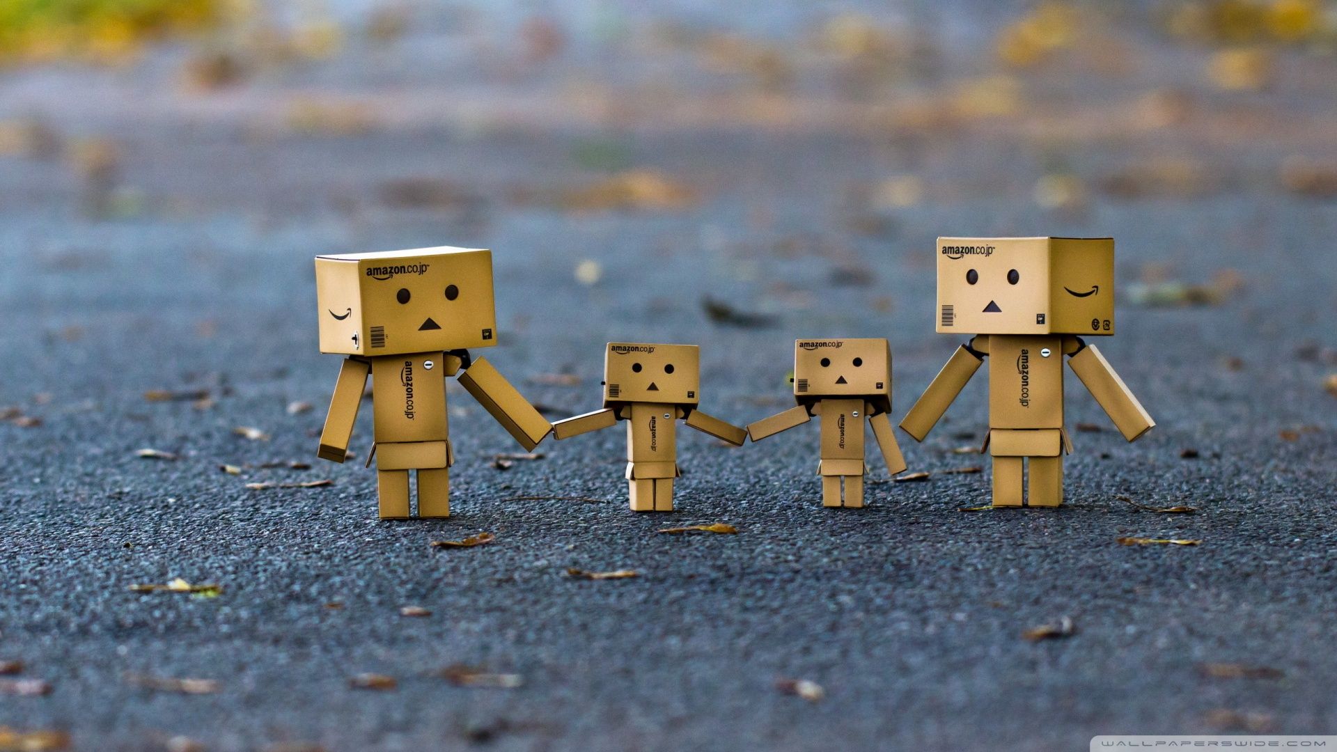 Famiglia Danbo cartone strada, 1920x1080 1080p, Laptop