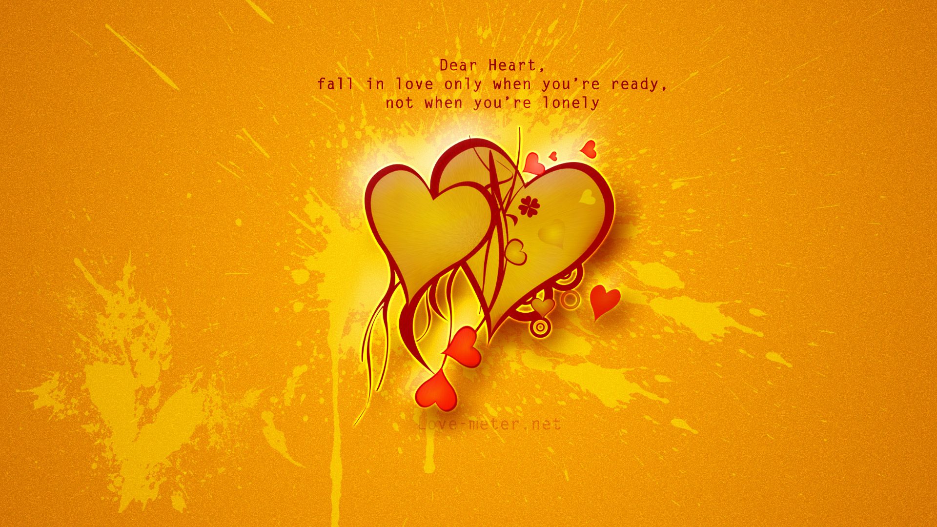 Cuori arancioni con citazione amore, 1920x1080 Full HD 1080p, Laptop