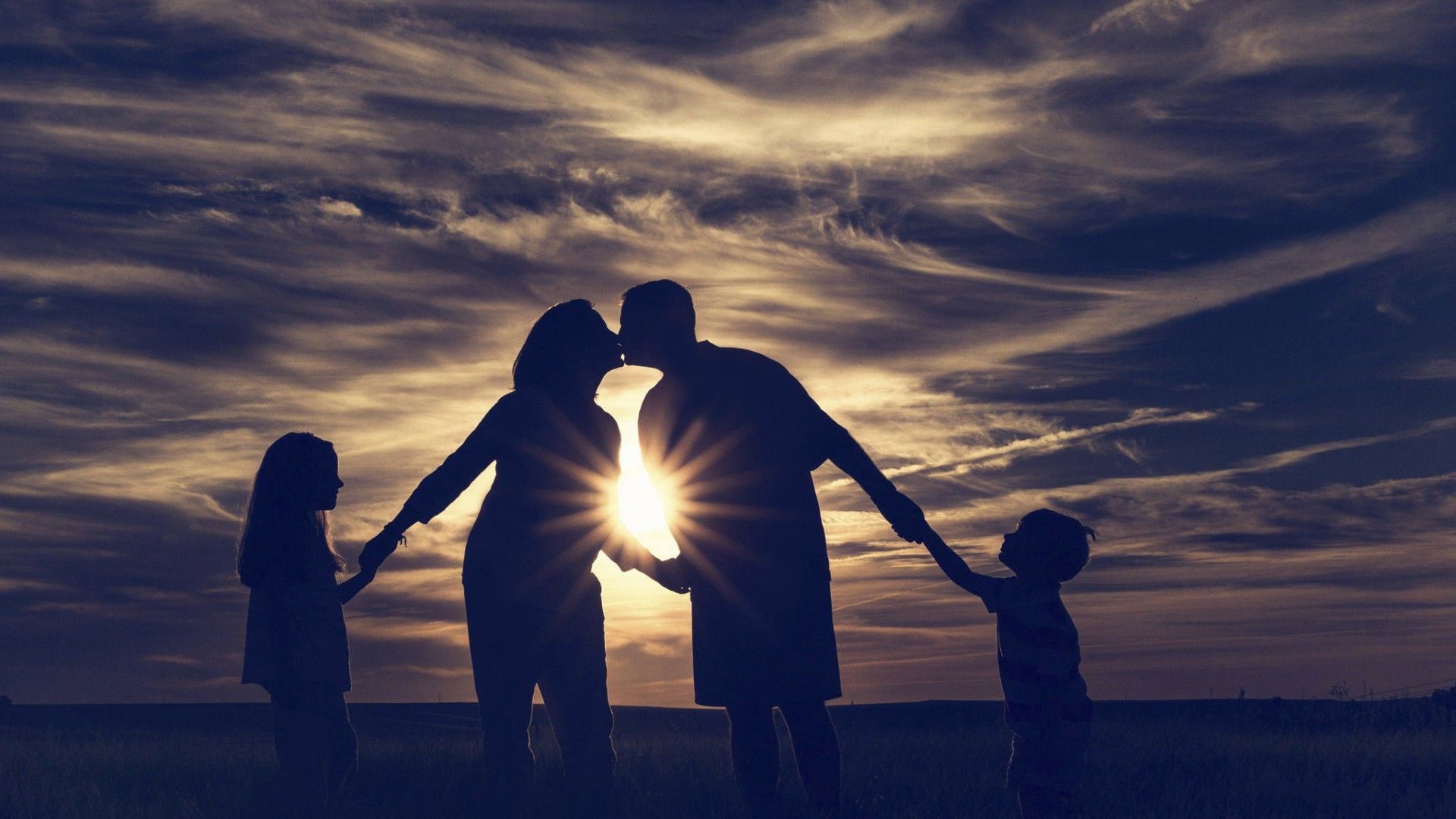Famiglia silhouette tramonto, 1920x1080 1080p, Desktop
