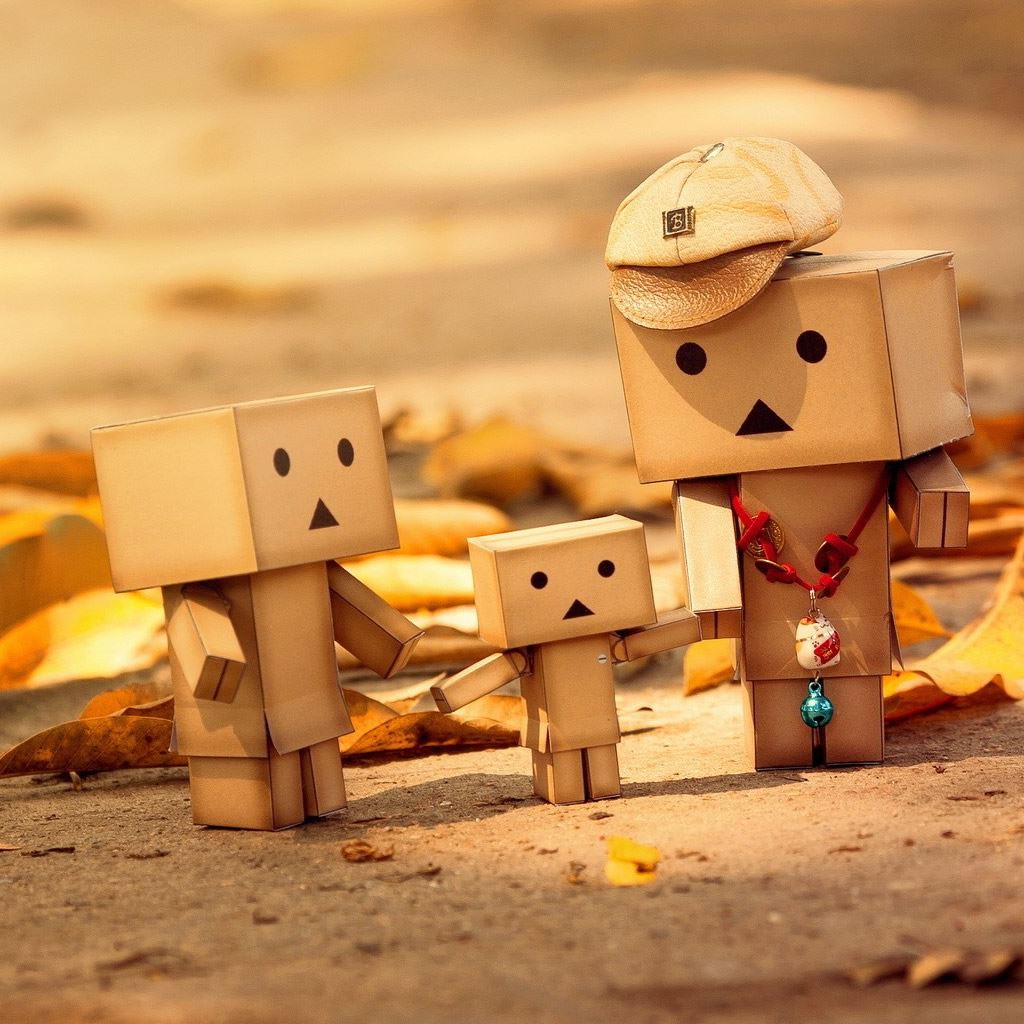 Famiglia Danbo cartone autunno, 1024x1024 HD, Desktop