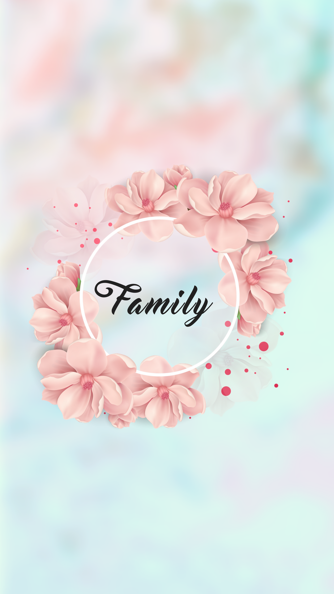 Corona di fiori rosa Family, 1080x1920 Verticale, Telefono