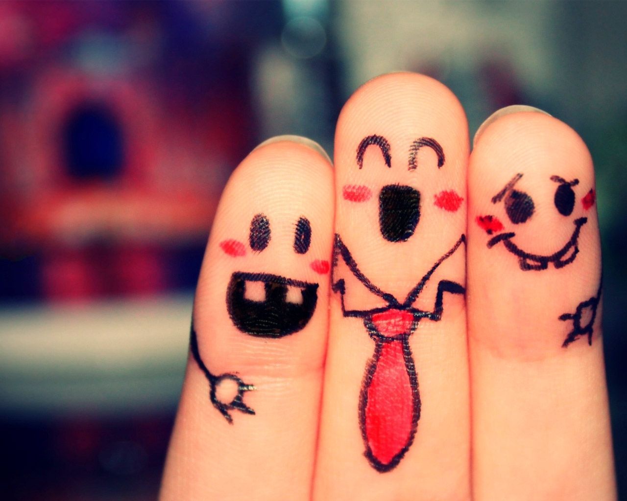 Dita dipinte volti famiglia, 1280x1024 HD, Desktop