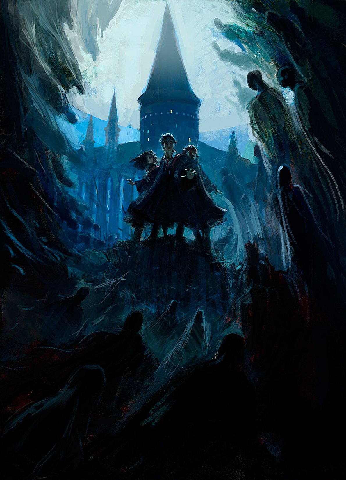 Harry Potter Hogwarts fan art scuro, mondo magico, 1190x1650 Verticale, Mobile