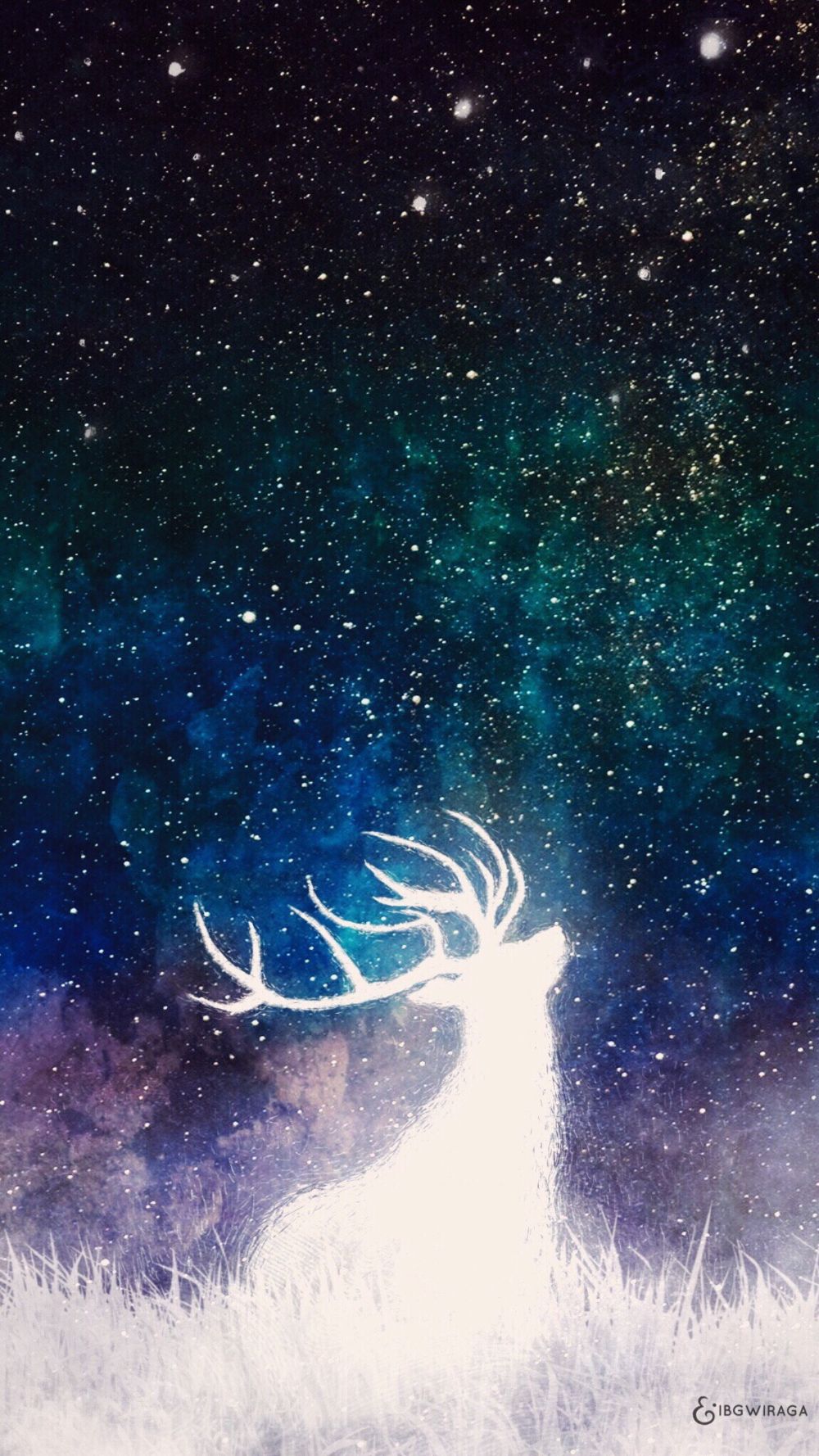Cervo bianco Patronus stellato, 1000x1778 Full HD Verticale, Smartphone