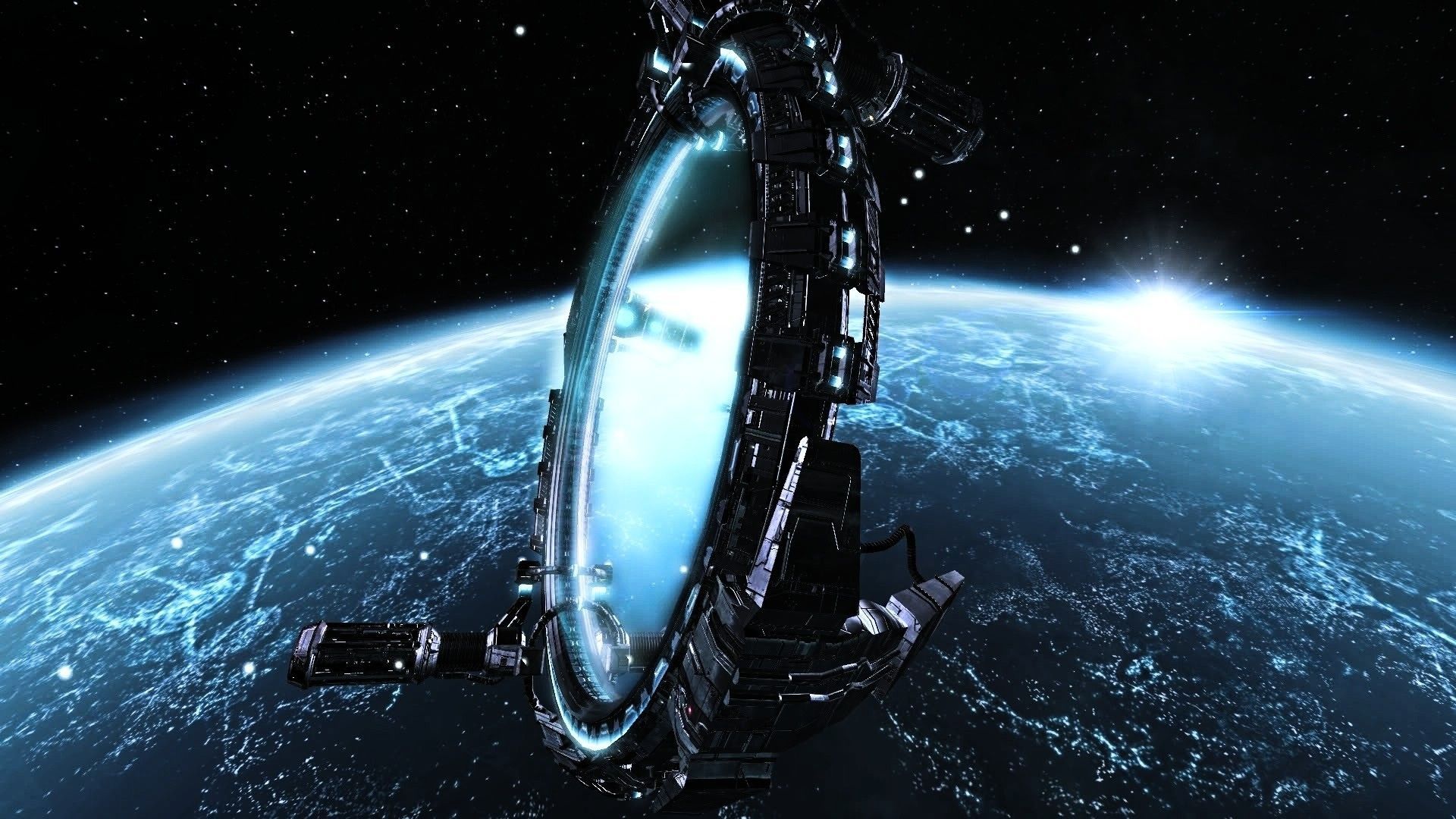 Portale spaziale futuristico orbitale, 1920x1080 Full HD, Monitor Gaming