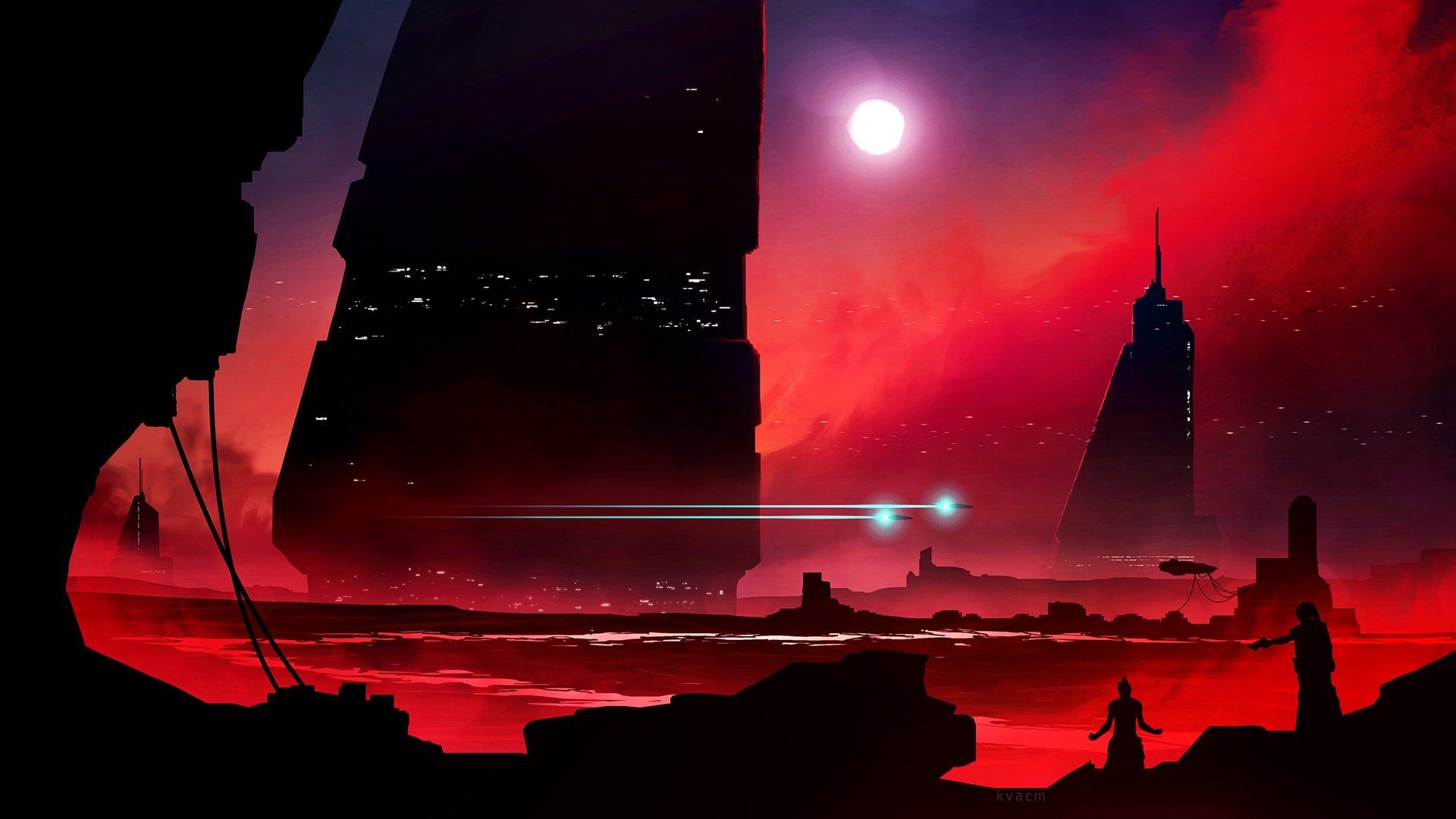 Paesaggio alieno rosso fantascientifico, 1920x1080 1080p, PC