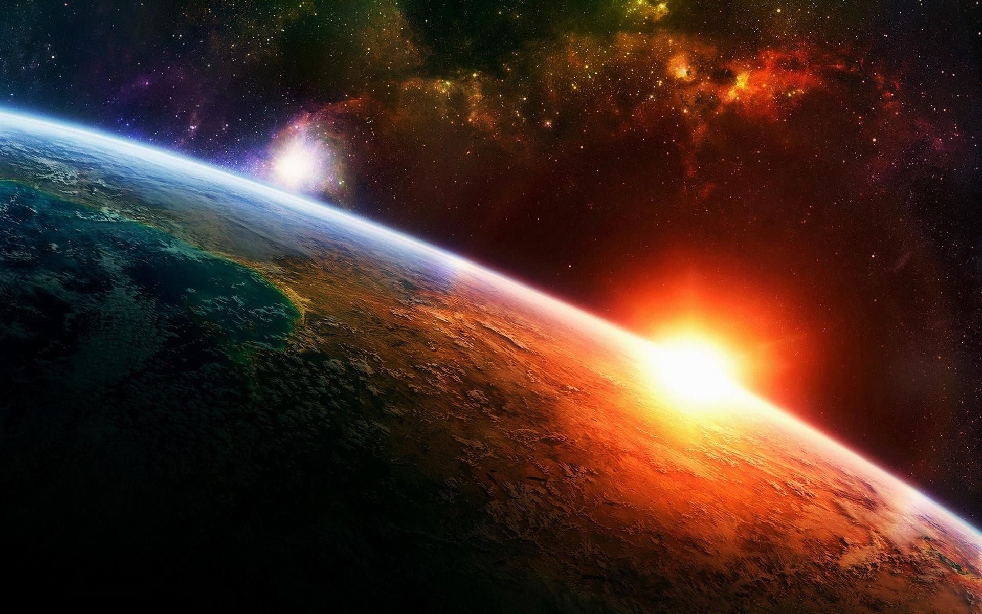 Pianeta con alba spaziale, 1920x1200 Full HD+, Desktop
