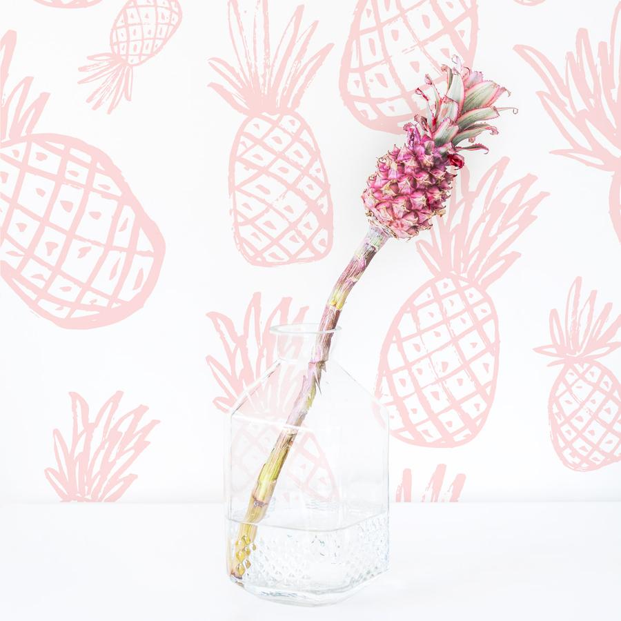 Ananas rosa pattern con fiore, 900x900 HD, Desktop