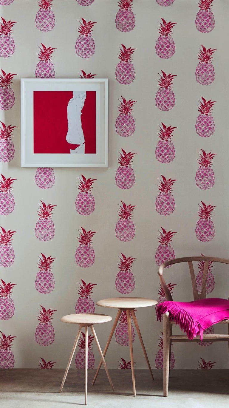 Ananas su sfondo rosa, 910x1365 Verticale, Mobile