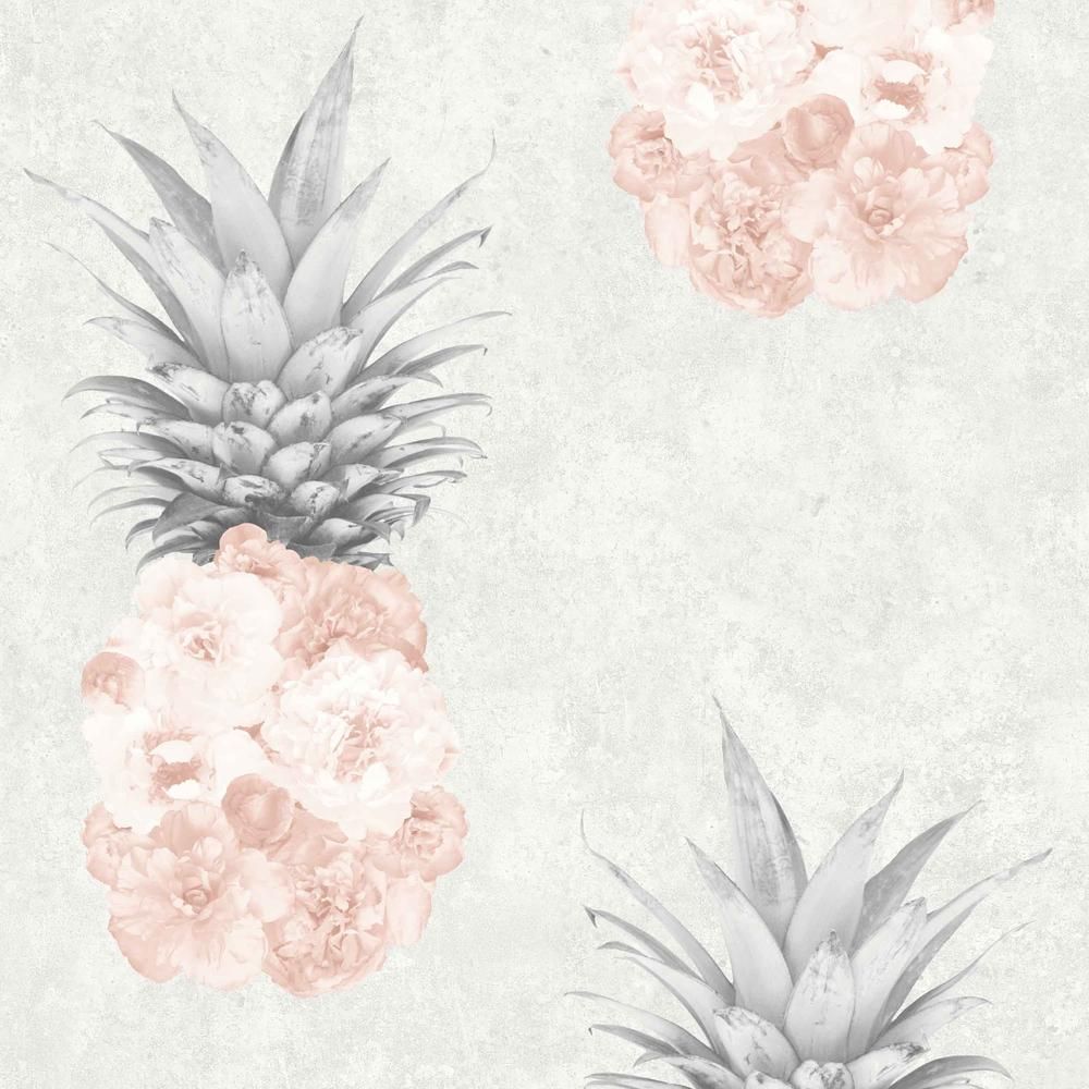 Ananas grigi e fiori rosa, 1000x1000 HD, PC