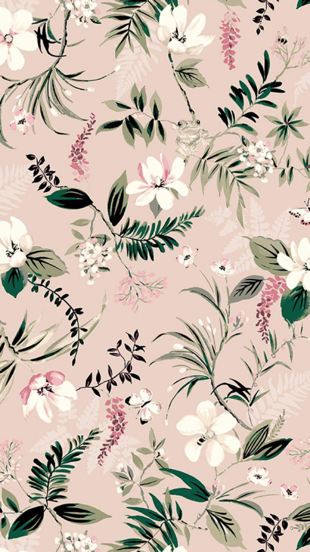 Fiori bianchi su rosa, 1080x1920 Verticale, iPhone
