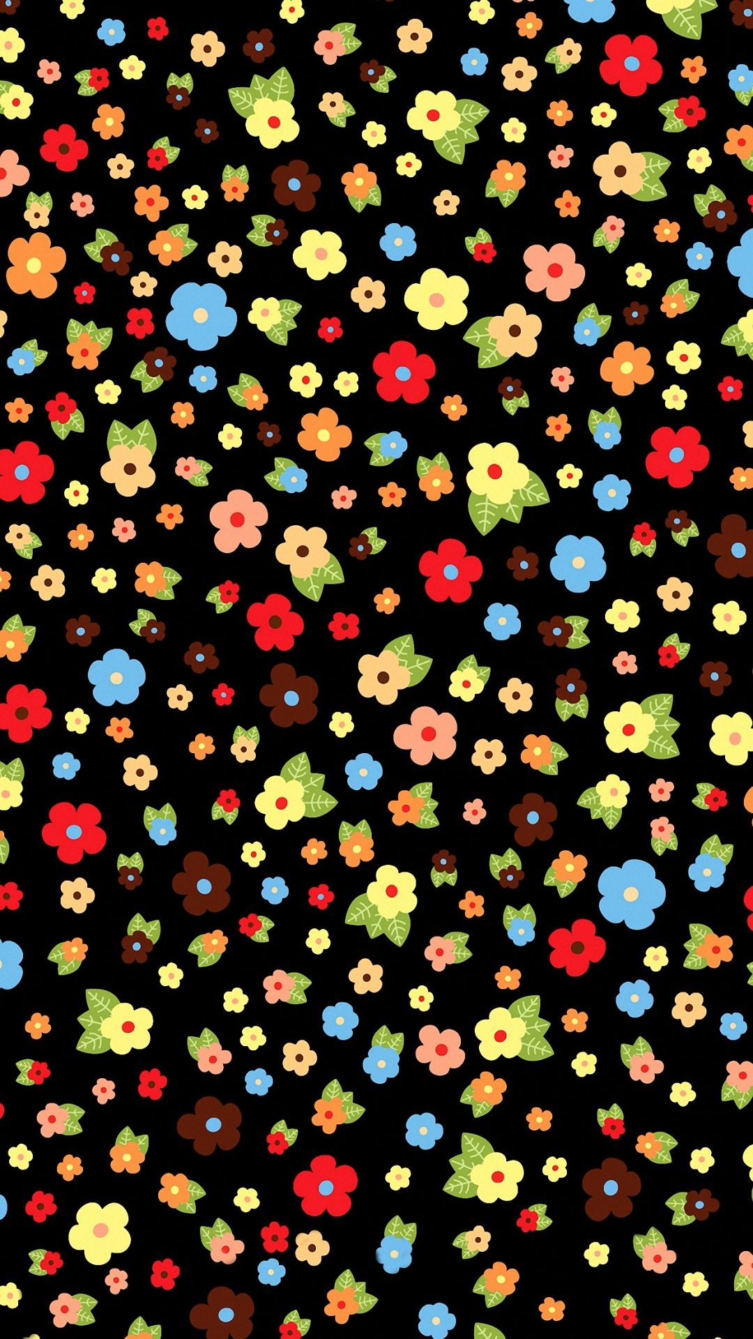 Fiori colorati sfondo nero, 1080x1920 Verticale, iPhone Pro