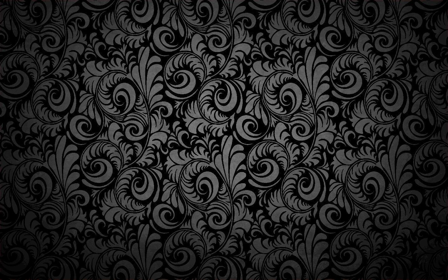 Fantasia floreale damascata nera, 1440x900 720p, Laptop