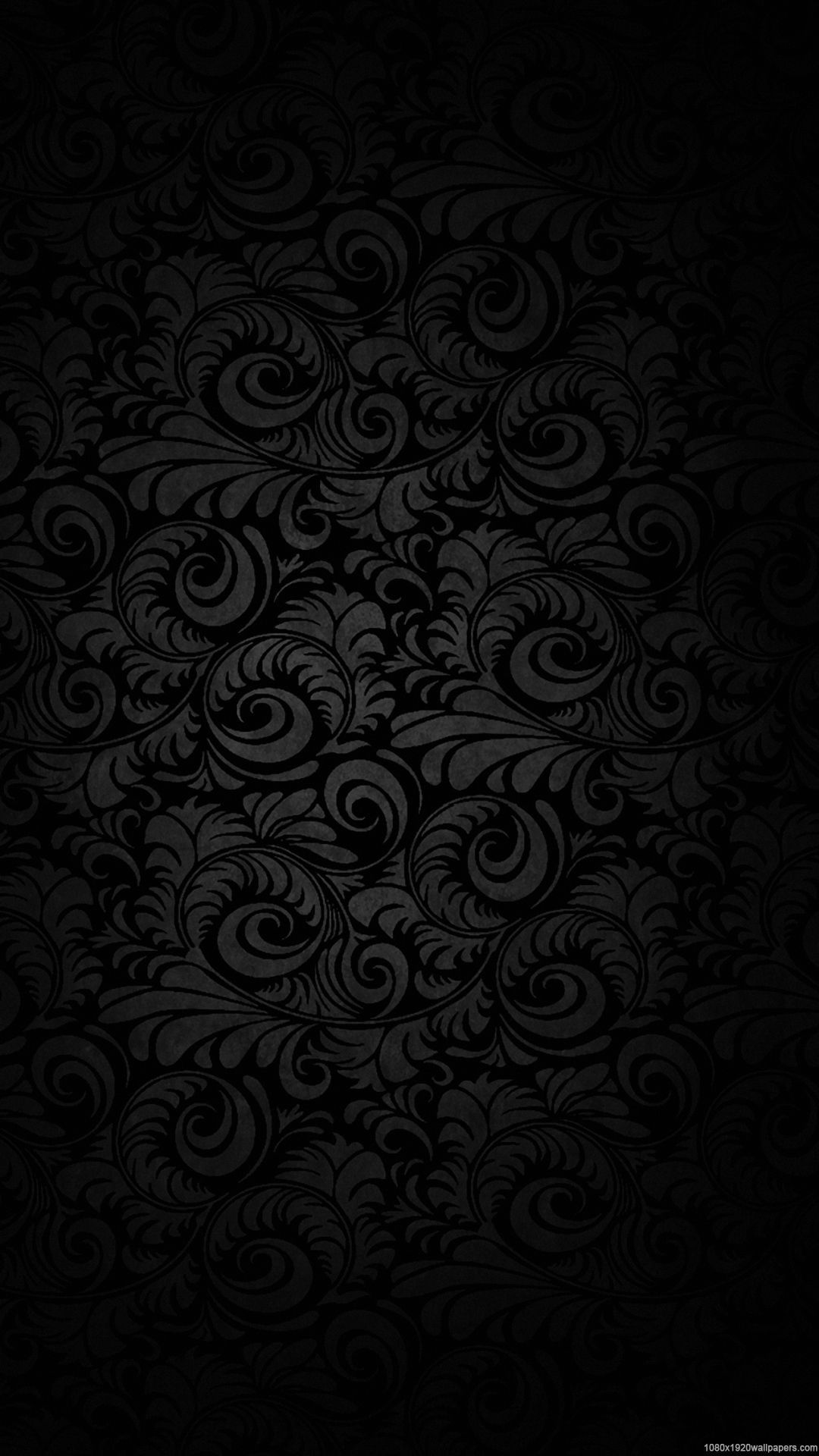 Motivo floreale nero decorativo, 1080x1920 Verticale, Samsung Galaxy