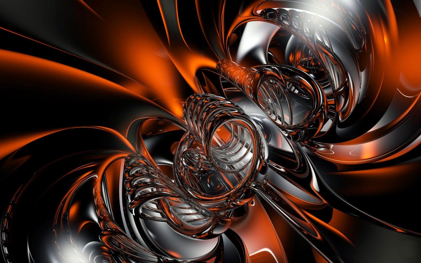 Astratto 3D arancione e nero, sfondi per Telefono, 1440x900 HD, Desktop