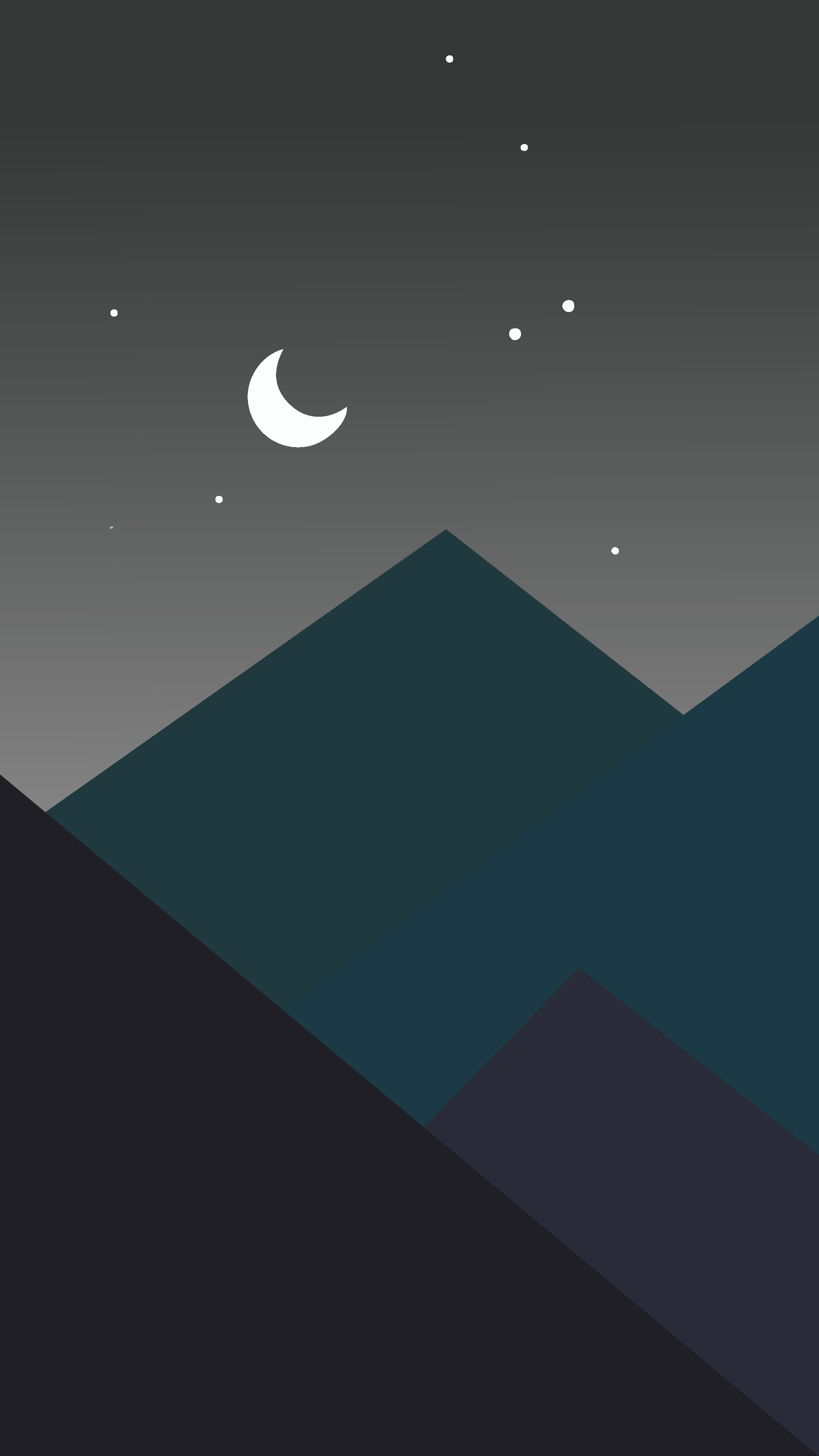 Montagne minimaliste notte luna, sfondi per Telefono, 2160x3840 Full HD Verticale, iPhone