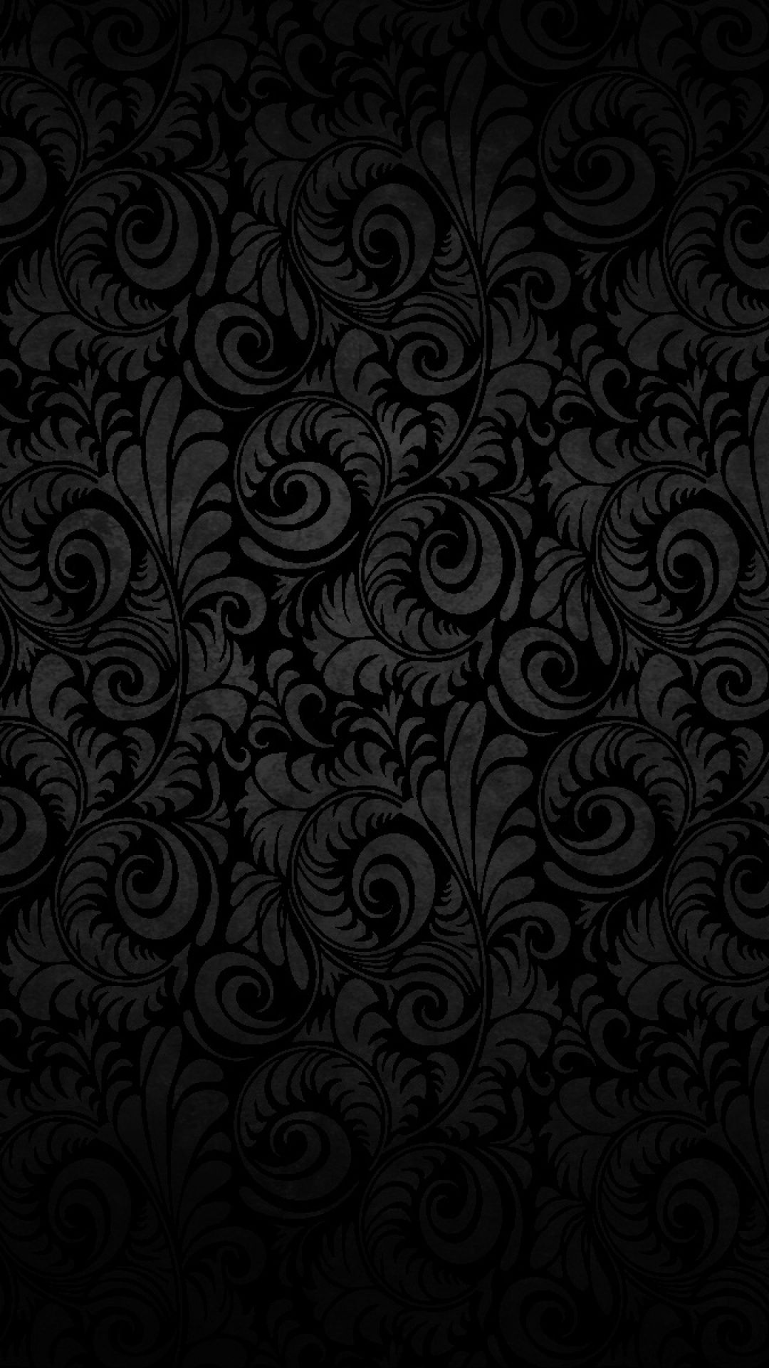 Motivo floreale nero decorativo, sfondi per Telefono, 1080x1920 Verticale, Telefono