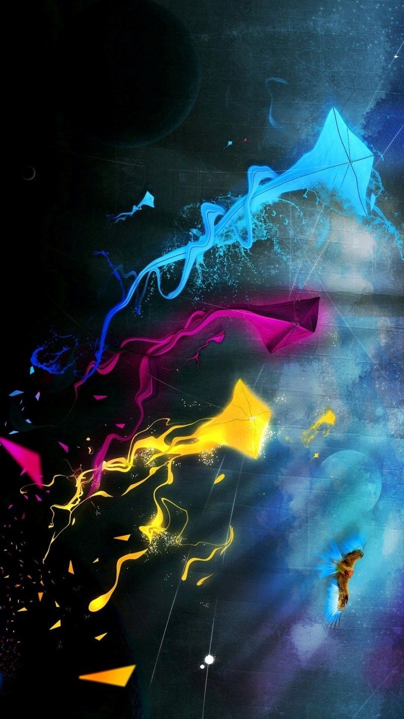 Fumo colorato astratto scuro, sfondi per Telefono, 806x1433 Verticale, Telefono