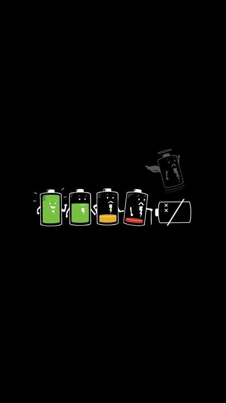 Icone batteria emoji sfondo nero, sfondi per Telefono, 736x1308 Verticale, Mobile