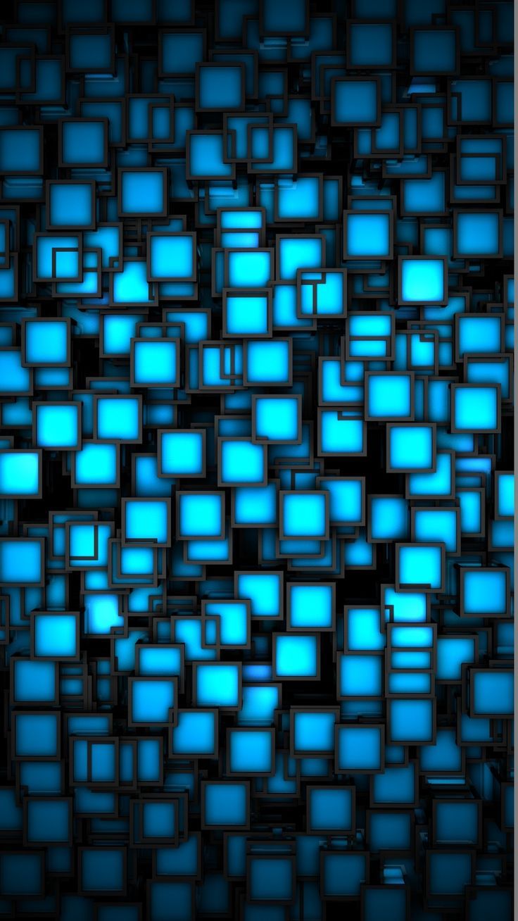 Cubi blu neon astratti, 736x1308 Full HD Verticale, Realme
