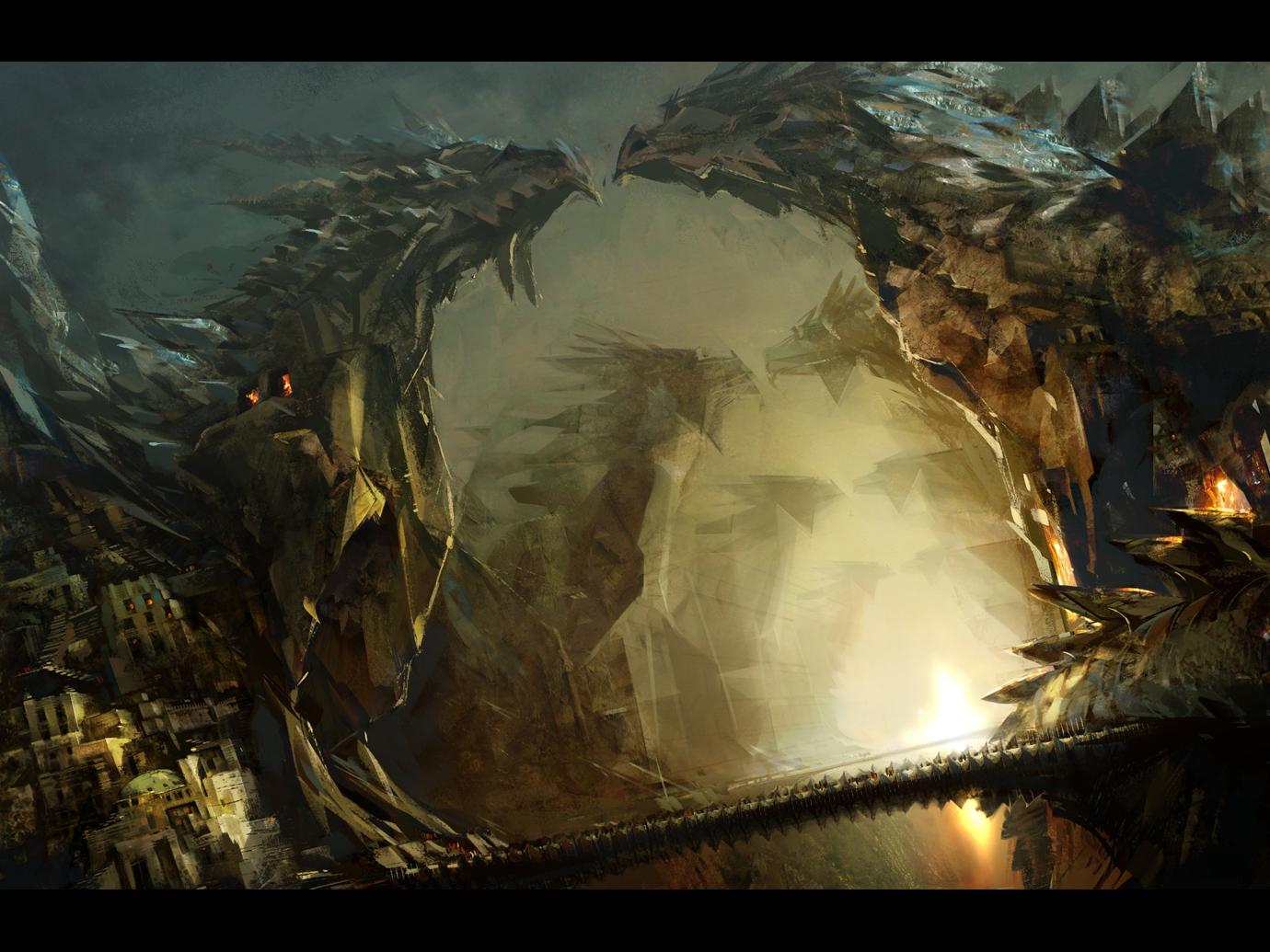 Portale drago mondo fantastico, 1380x1035 720p, PC