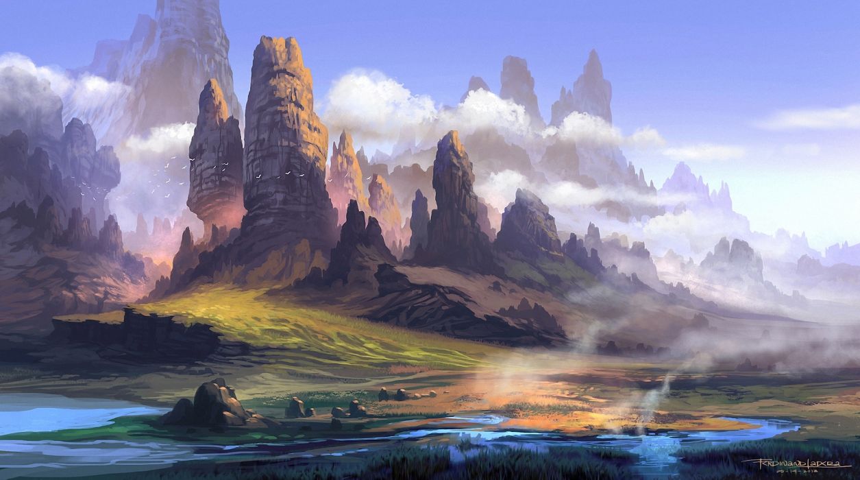 Mondo fantasy con torri rocciose, 1255x700 HD, Desktop