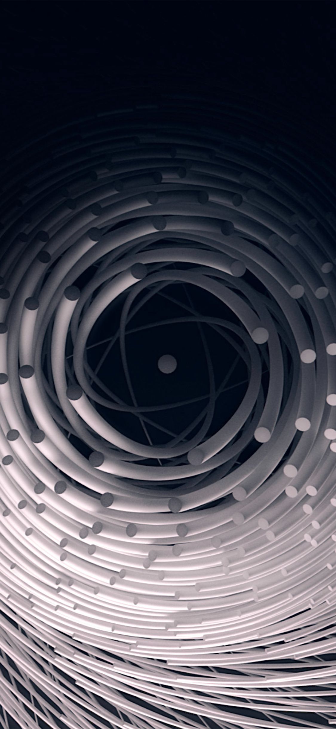 Spirale astratta 3D grigia, 1125x2436 Full HD Verticale, iPhone